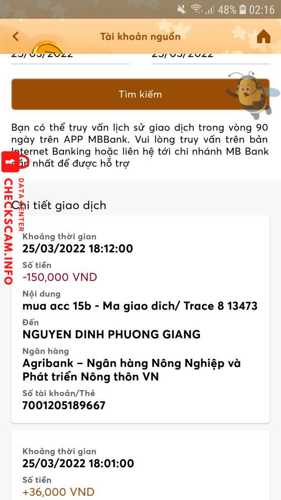 Preuves contre NGUYEN DINH PHUONG GIANG