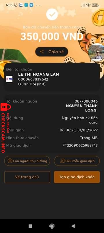 Preuves contre NGUYEN THI HOANG LAN
