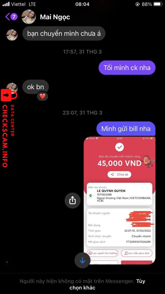 Preuves contre LE QUYNH QUYEN