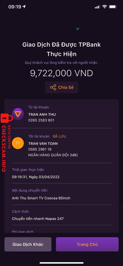 Preuves contre Trần Văn Toàn