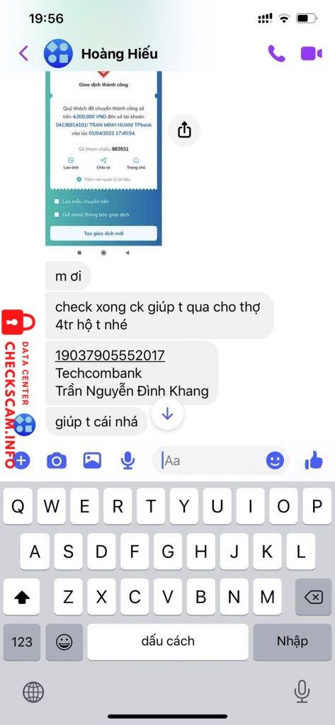 Preuves contre TRAN NGUYEN DINH KHANG