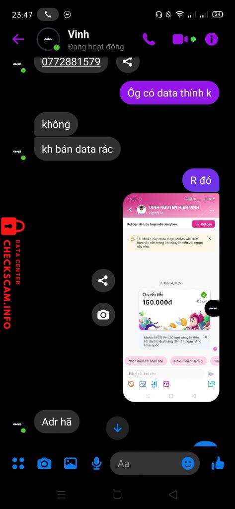 Preuves contre DINH NGUYEN HIEN VINH