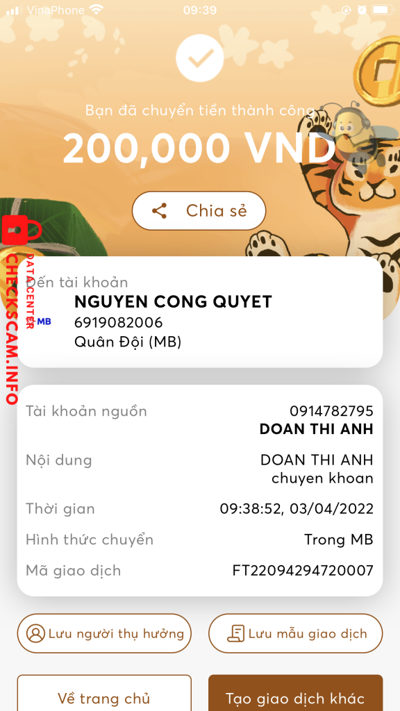 Preuves contre NGUYEN CONG QUYET