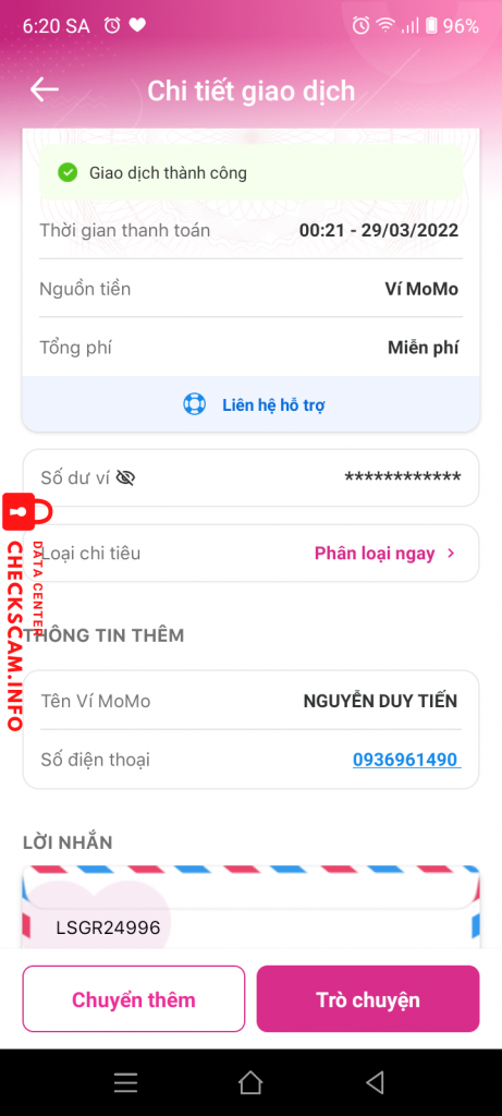 Preuves contre NGUYEN DUY TIEN
