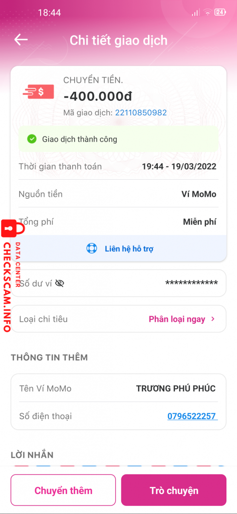 Preuves contre Truong Phu Phuc