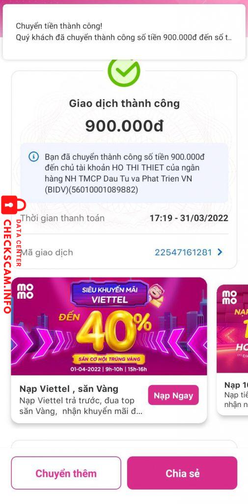 Preuves contre HO THI THIET