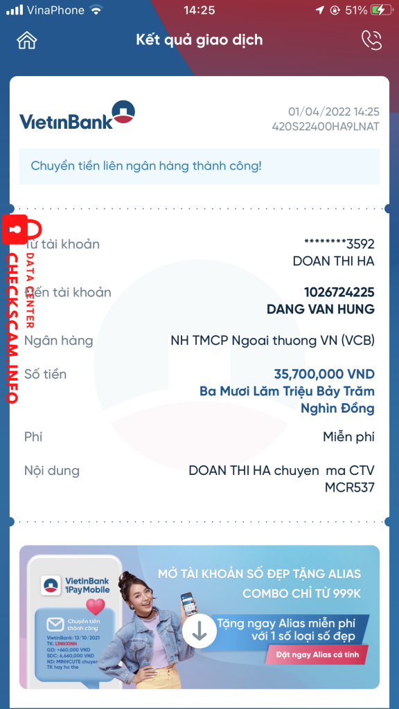 Preuves contre DANG VAN HUNG