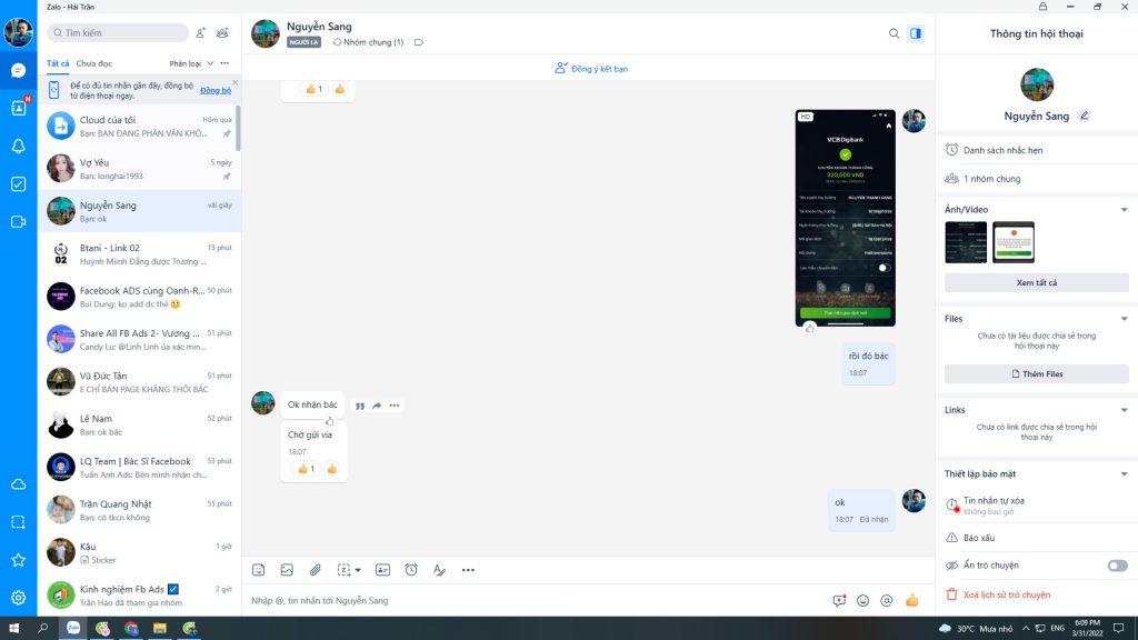 Preuves contre NGUYEN THANH SANG