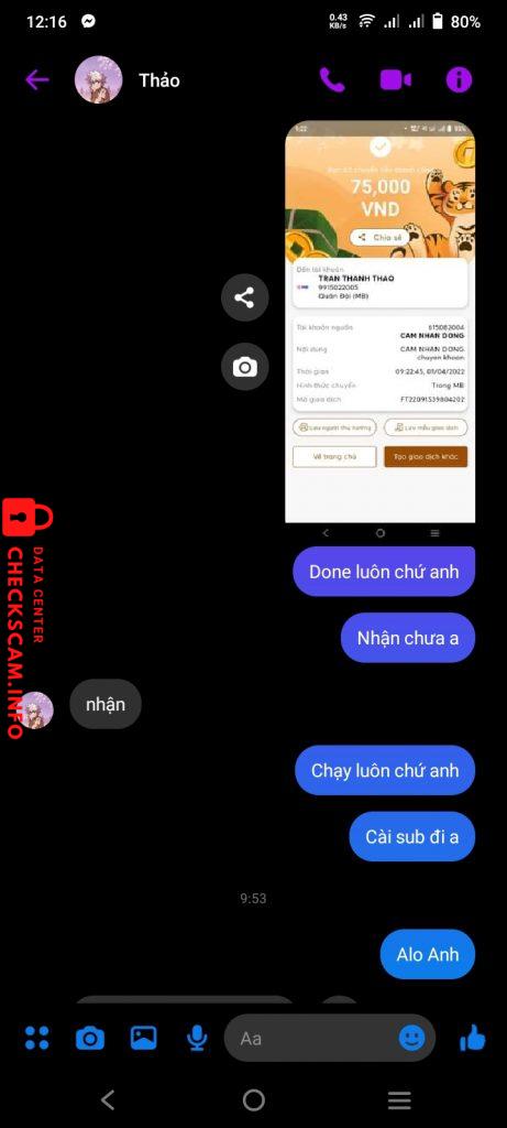 Preuves contre TRAN THANH THAO