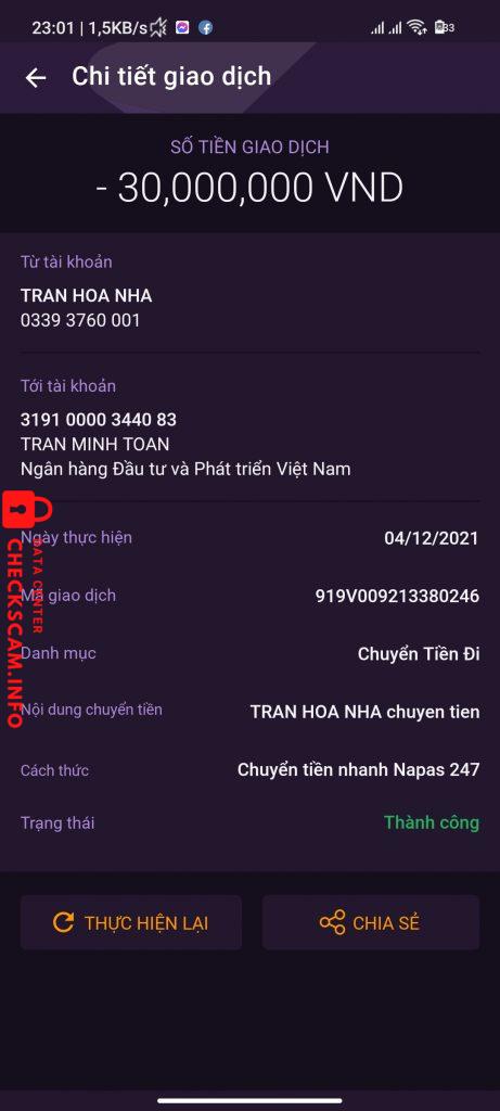 Preuves contre TRAN MINH TOAN