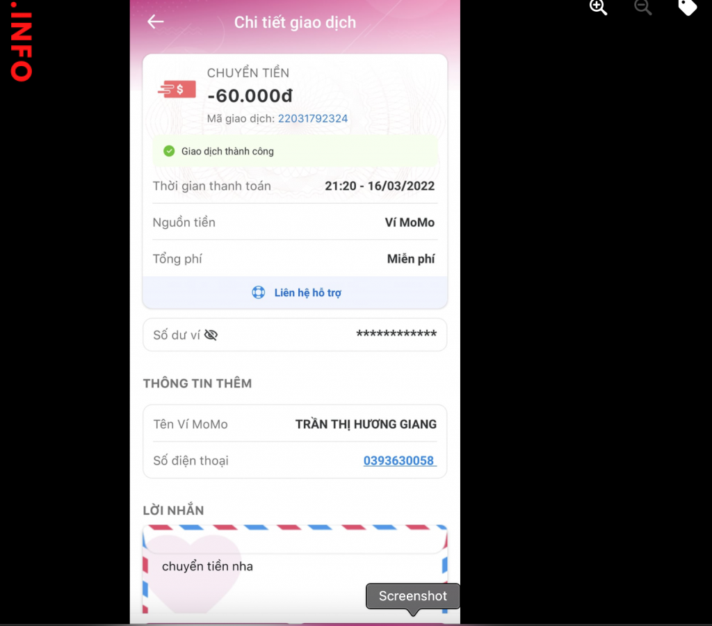 Preuves contre trần thị hương giang