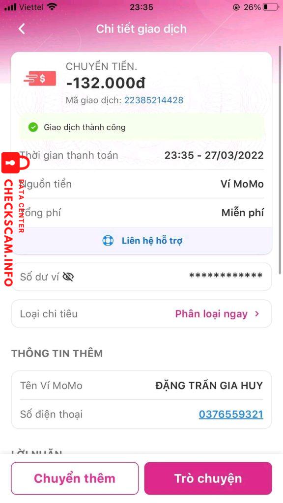 Preuves contre Đặng Trần Gia Huy