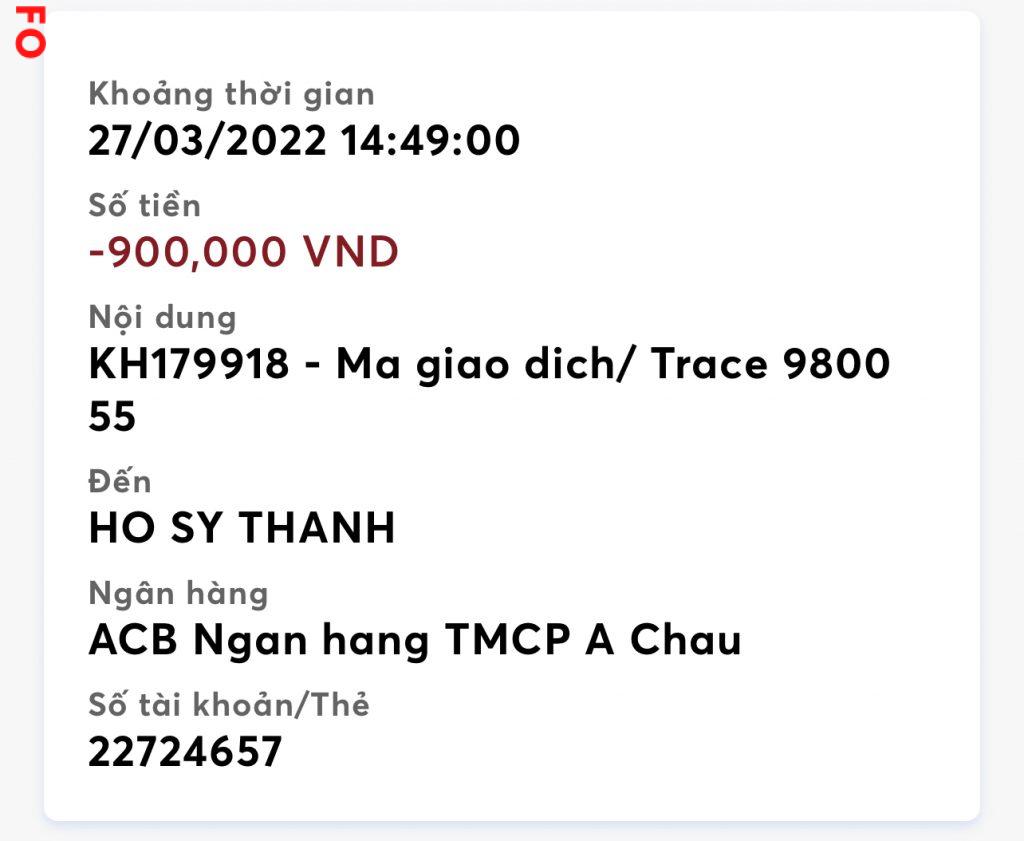 Preuves contre HO SY THANH