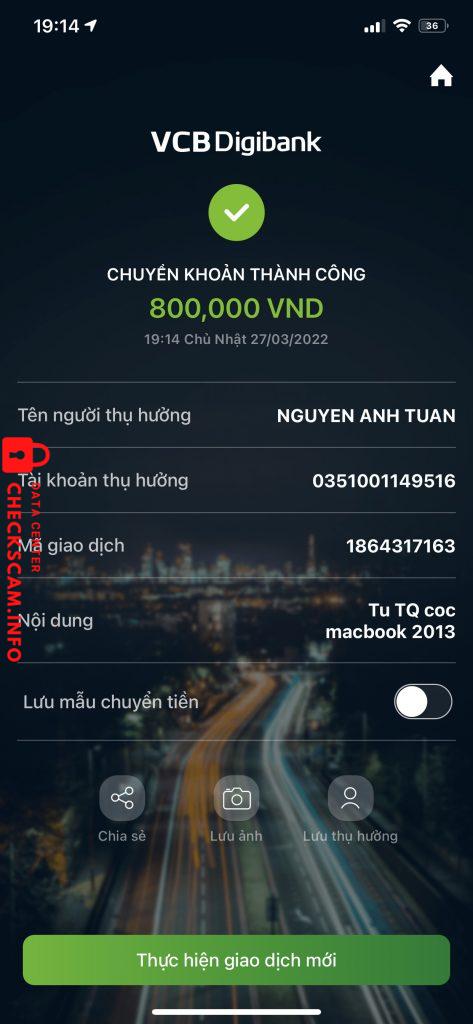 Preuves contre NGUYỄN ANH TUÂN
