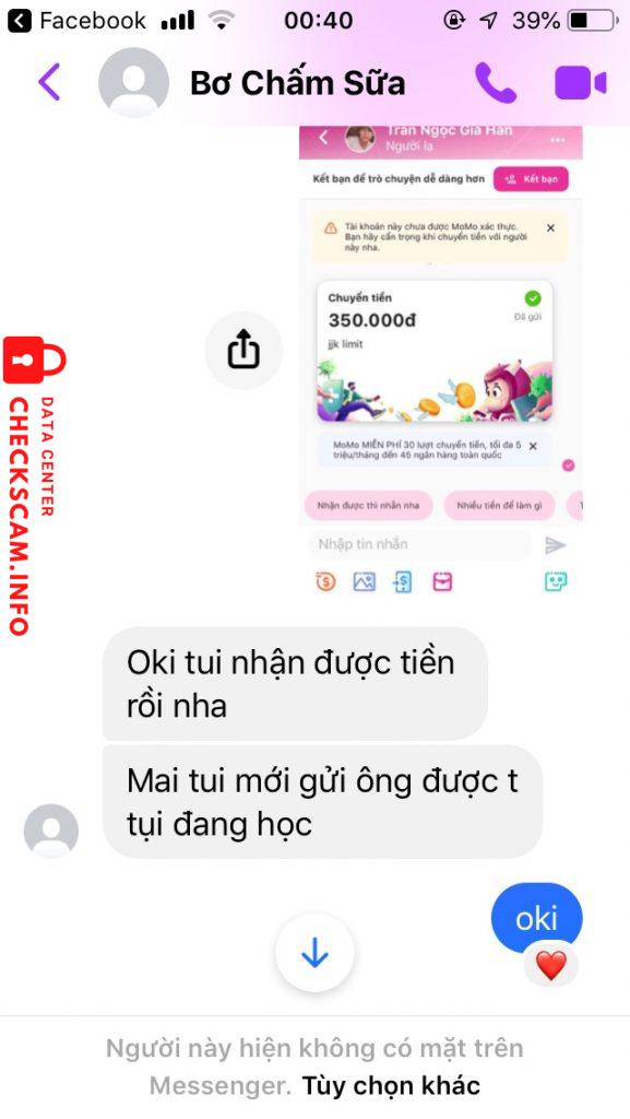 Preuves contre Trần Ngọc Gia Hân