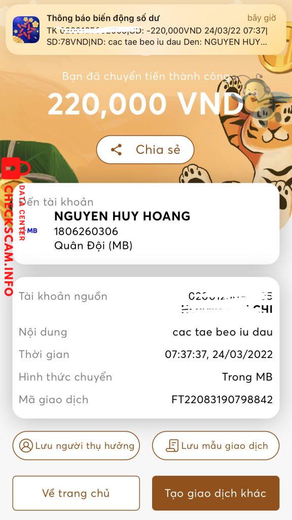 Preuves contre NGUYEN HUY HOANG
