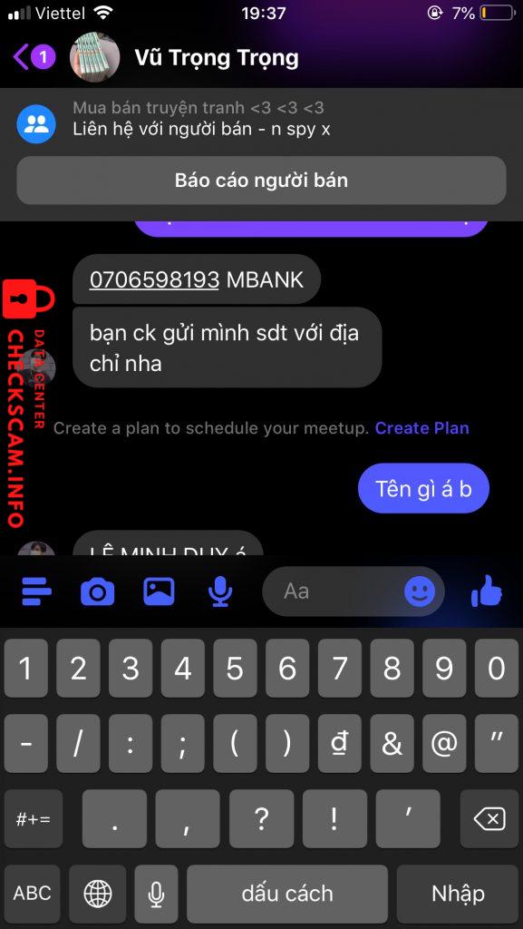 Preuves contre Lê Minh Duy