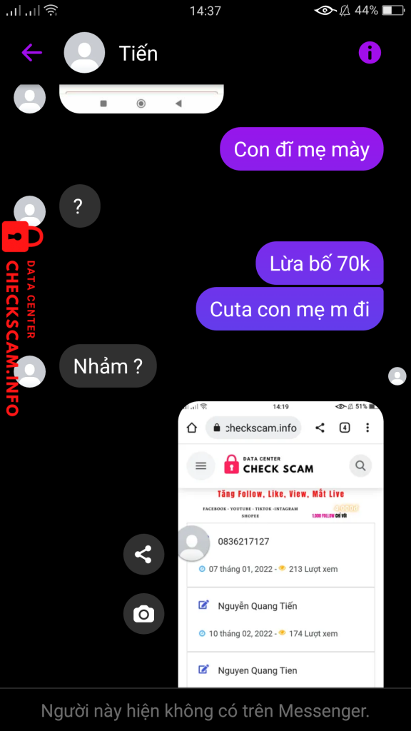 Preuves contre Nguyễn Quang Tiến