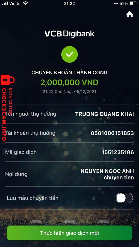 Preuves contre TRUONG QUANG KHAI