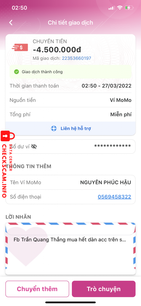 Preuves contre Nguyễn Phúc Hậu