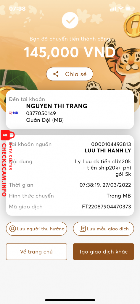 Preuves contre Nguyen Thi Trang
