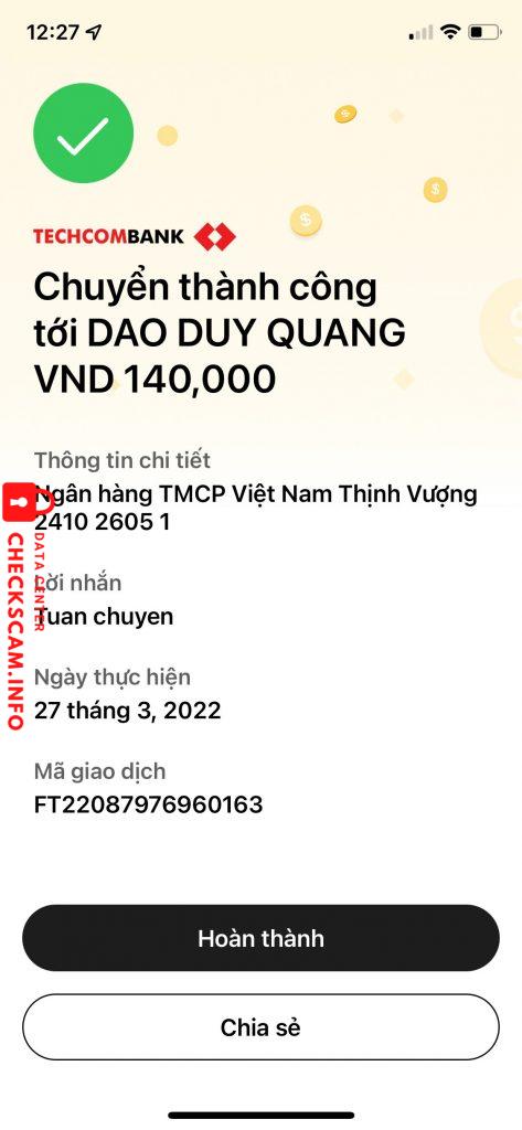 Preuves contre DAO DUY QUANG