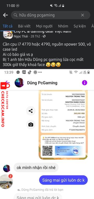 Preuves contre Nguyen Manh Dung