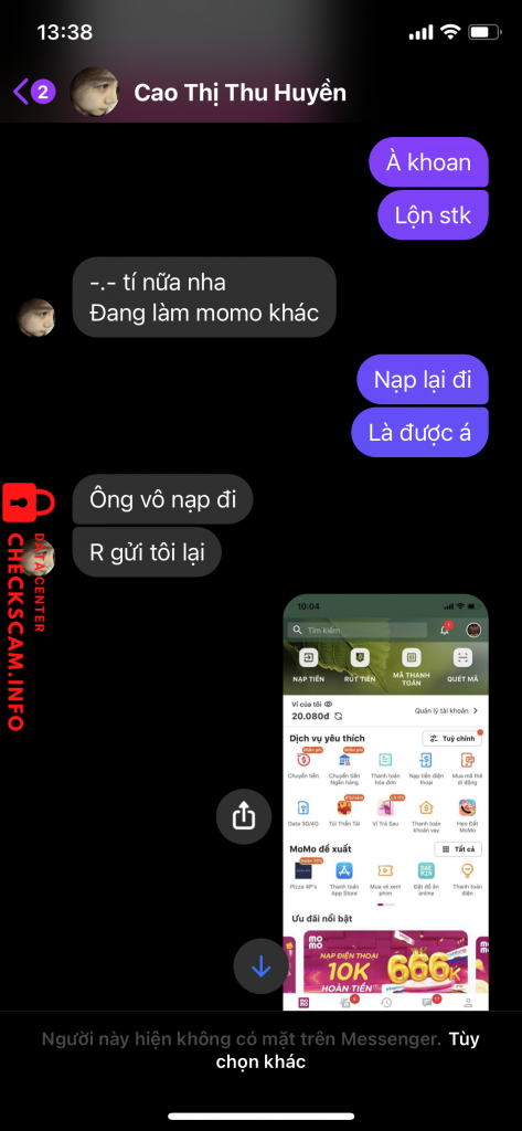 Preuves contre Cao Thị Thu Huyền