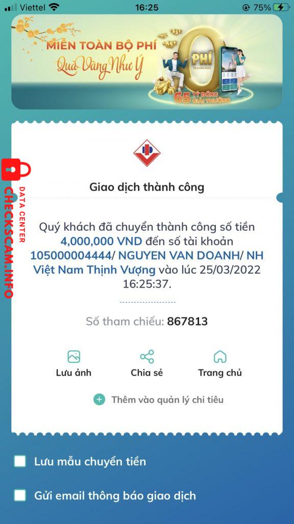 Preuves contre Nguyễn Văn Doanh