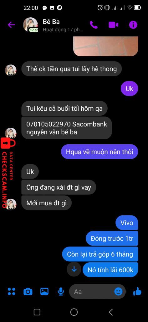 Preuves contre NGUYEN VAN BE BA