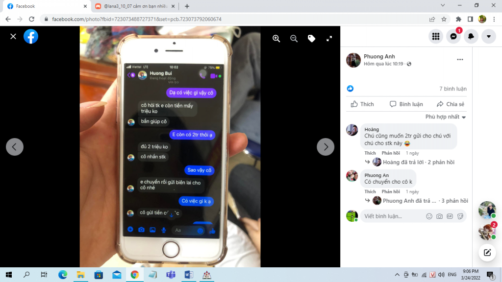 Preuves contre Nguyễn Thị Trang