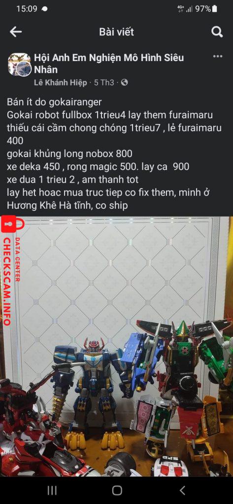 Preuves contre LÊ KHÁNH HIỆP