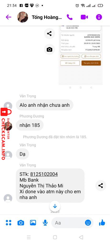 Preuves contre Nguyễn Thị Thảo Mi