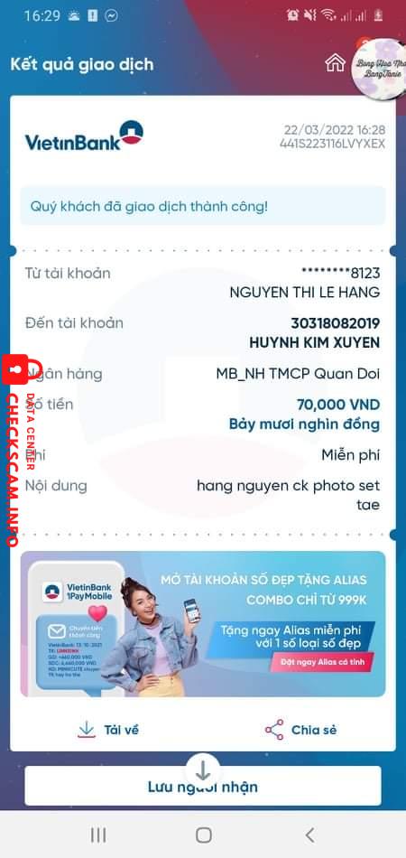 Preuves contre HUYNH KIM XUYEN