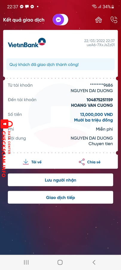 Preuves contre Hoang Van Cuong