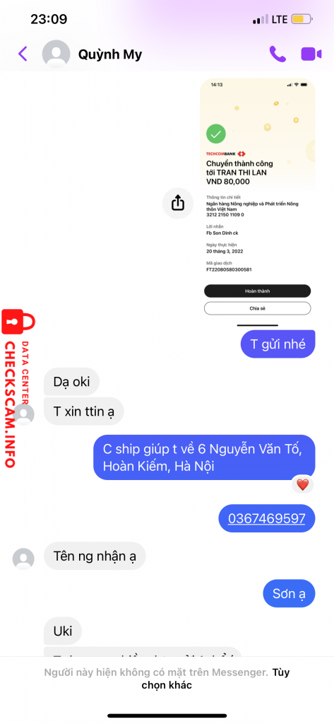 Preuves contre Trần Thị Lan