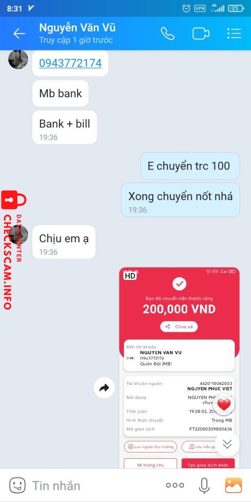 Preuves contre NGUYỄN VĂN VŨ
