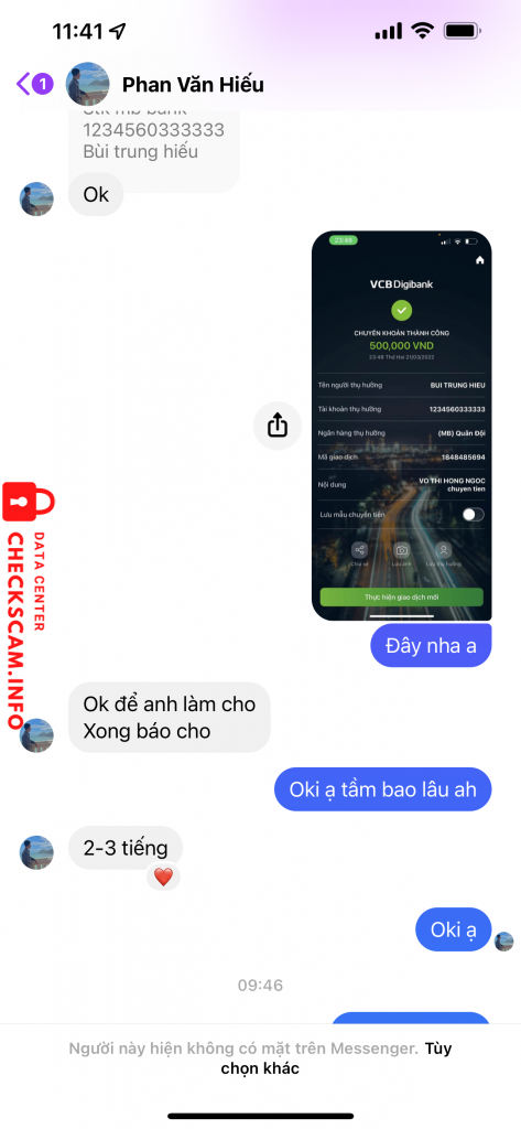 Preuves contre Bùi trung hiếu