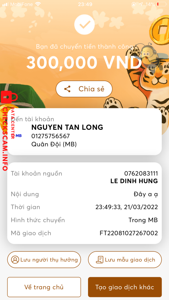 Preuves contre Nguyễn Tấn Long