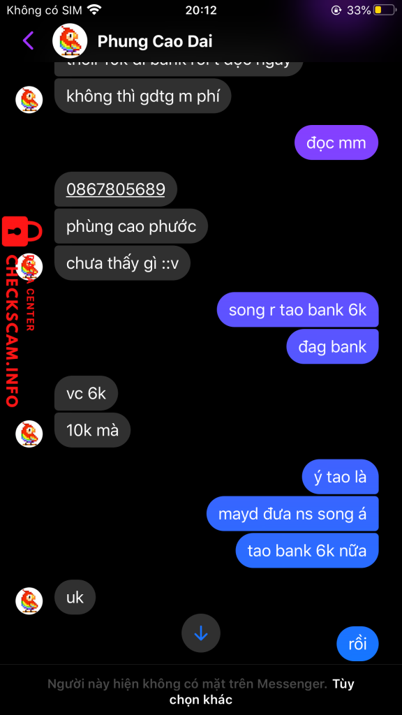 Preuves contre Phung Cao Dai