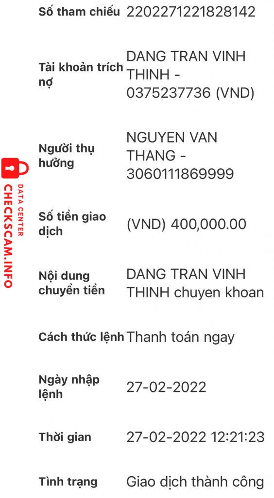Preuves contre Nguyen Van Thang