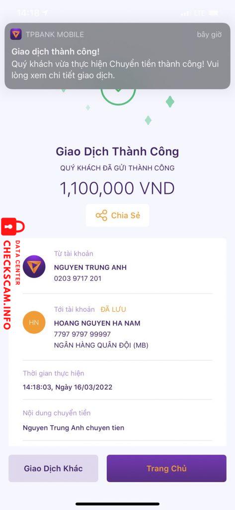Preuves contre Hoang Nguyen Ha Nam