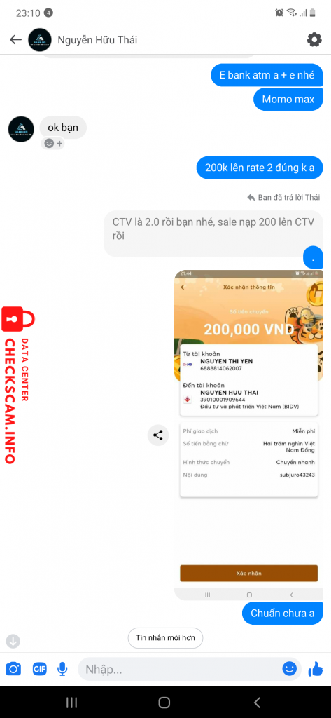 Preuves contre Nguyễn hữu thái