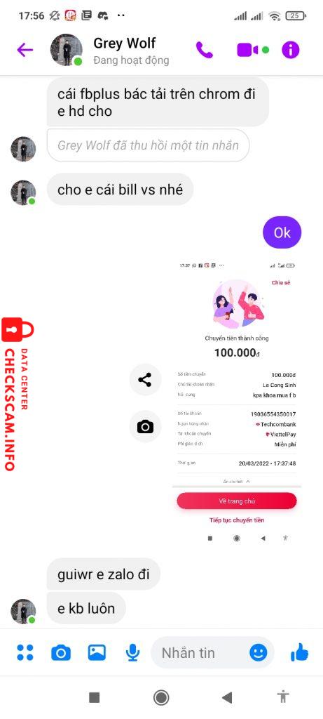 Preuves contre Lê Công Sinh