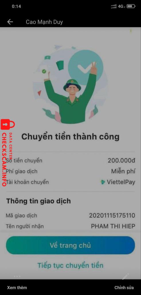 Preuves contre Cao Mạnh Duy