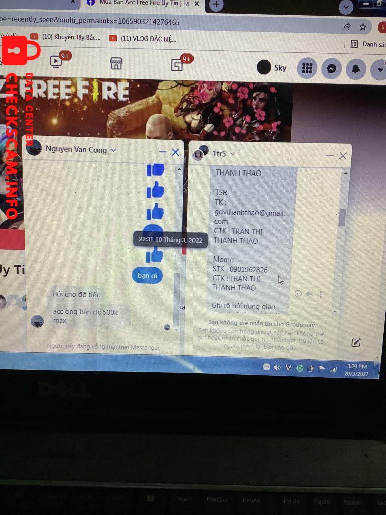 Preuves contre TRAN THI THANH THAO
