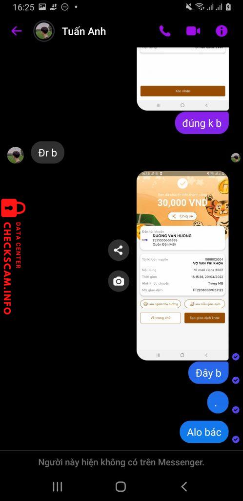 Preuves contre DUONG VAN HUONG