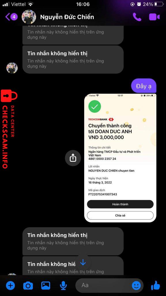 Preuves contre đoàn đức anh