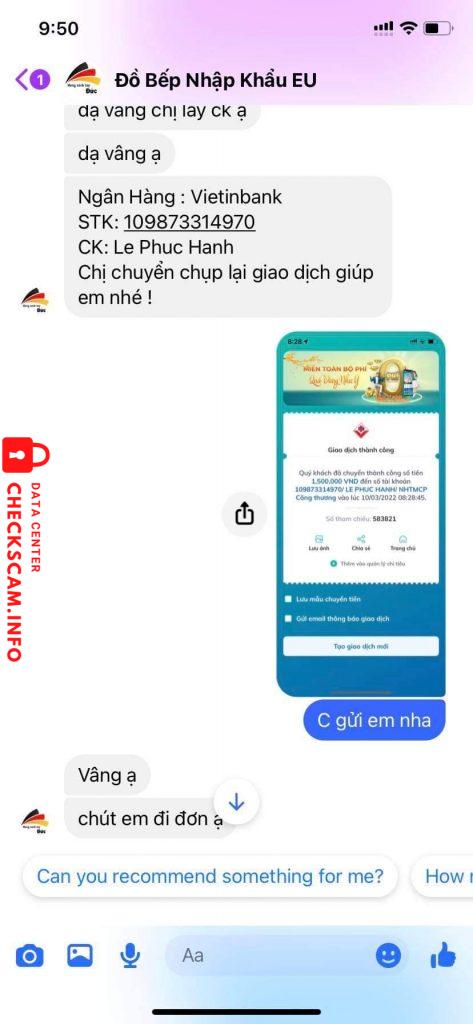 Preuves contre LE PHUC HANH