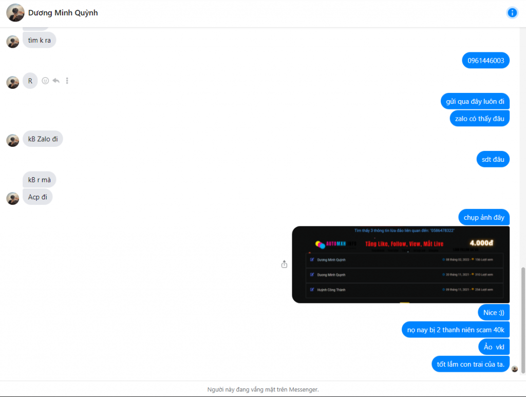 Preuves contre Dương Minh Quỳnh